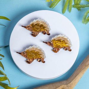 Prickles the Echidna Brooch  -  Erstwilder  -  Quirky Resin and Enamel Accessories