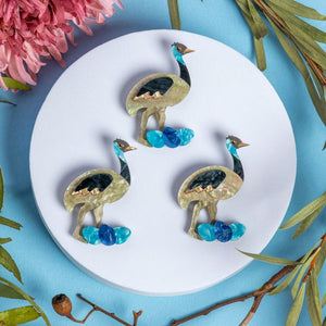 Elliot the Emu Brooch  -  Erstwilder  -  Quirky Resin and Enamel Accessories