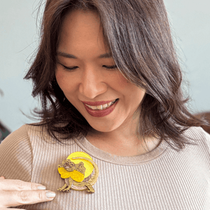 Freddy the Frillneck Lizard Brooch  -  Erstwilder  -  Quirky Resin and Enamel Accessories