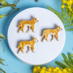 Dave the Dingo Brooch  -  Erstwilder  -  Quirky Resin and Enamel Accessories