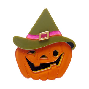 Witch O'Lantern Brooch  -  Erstwilder  -  Quirky Resin and Enamel Accessories