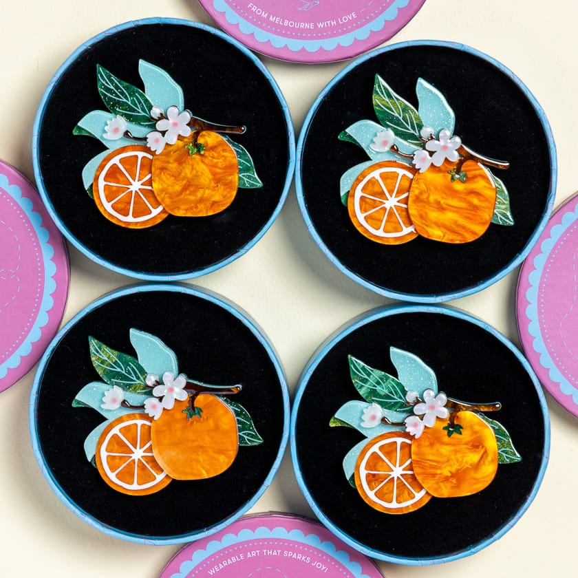 Orange Crush Brooch  -  Erstwilder  -  Quirky Resin and Enamel Accessories