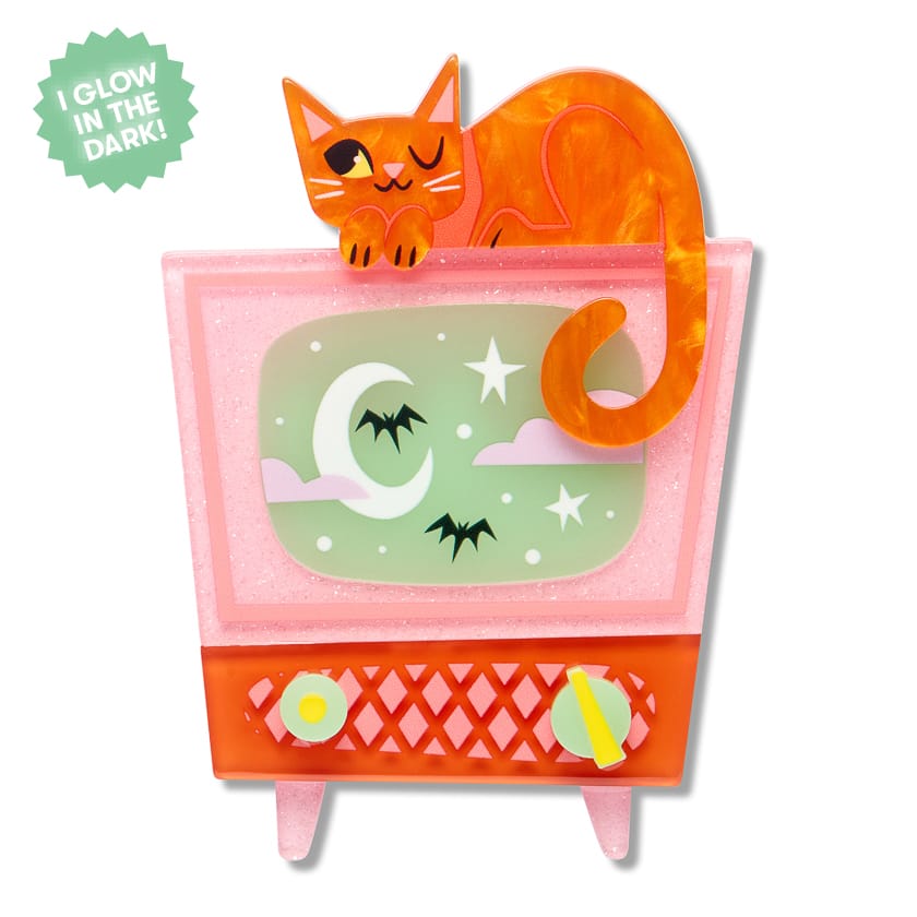 Retro Static Brooch  -  Erstwilder  -  Quirky Resin and Enamel Accessories