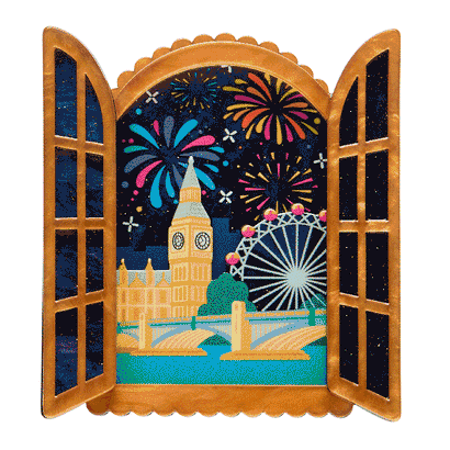 Fireworks Far & Wide Brooch  -  Erstwilder  -  Quirky Resin and Enamel Accessories