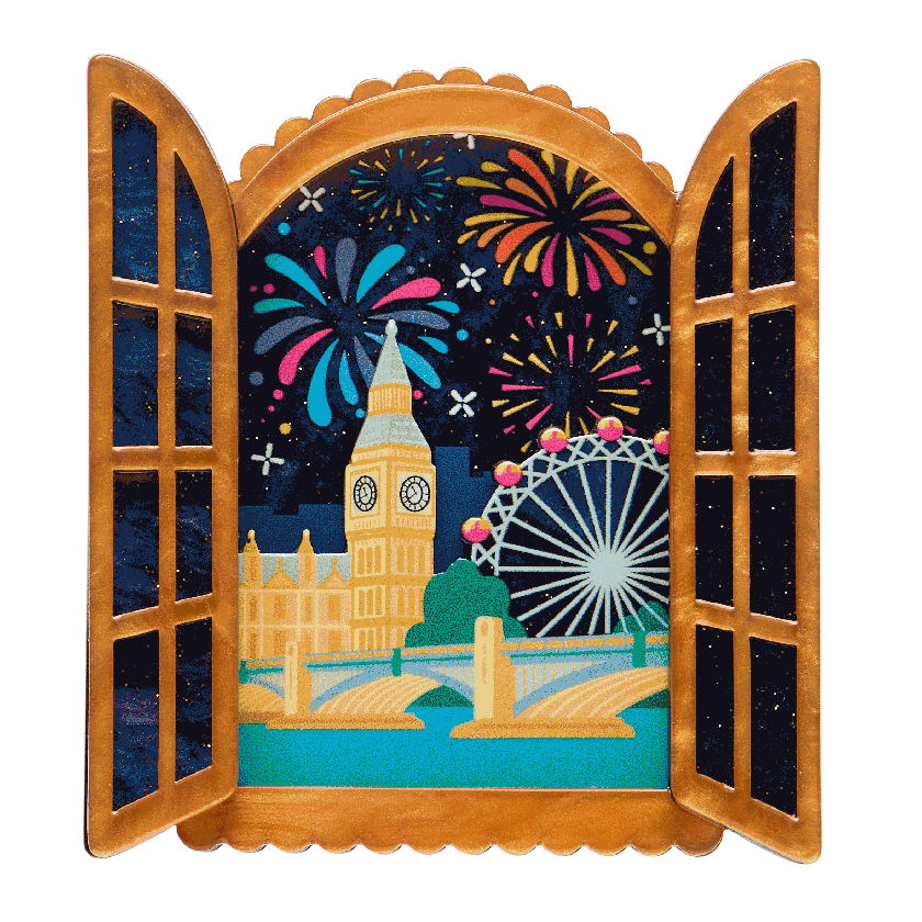 Fireworks Far & Wide Brooch  -  Erstwilder  -  Quirky Resin and Enamel Accessories