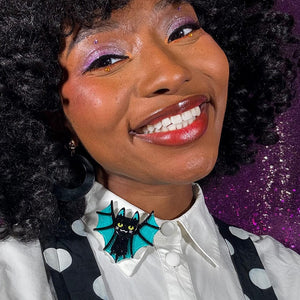 Bat Cat Brooch  -  Erstwilder  -  Quirky Resin and Enamel Accessories