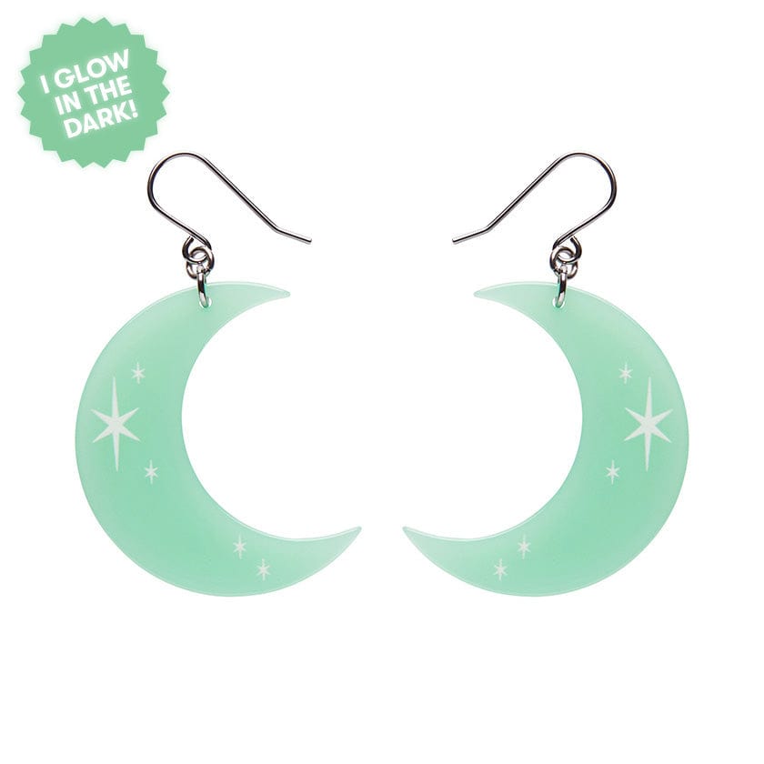 Half Moon Drop Earrings Glow in the Dark