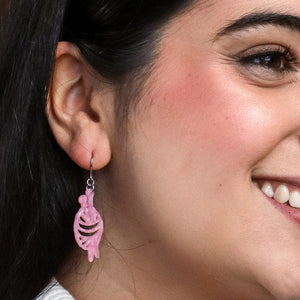 Ball Of Yarn Ripple Drop Earrings - Pink  -  Erstwilder Essentials  -  Quirky Resin and Enamel Accessories