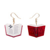 Story Book Drop Earrings - Red  -  Erstwilder Essentials  -  Quirky Resin and Enamel Accessories