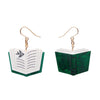 Story Book Drop Earrings - Green  -  Erstwilder Essentials  -  Quirky Resin and Enamel Accessories
