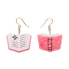 Story Book Drop Earrings - Pink  -  Erstwilder Essentials  -  Quirky Resin and Enamel Accessories