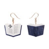 Story Book Drop Earrings - Dark Blue  -  Erstwilder Essentials  -  Quirky Resin and Enamel Accessories