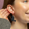 Flying Witch Drop Earrings - Black