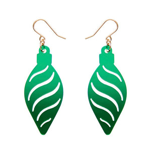 Long Bauble Drop Earrings - Green  -  Erstwilder Essentials  -  Quirky Resin and Enamel Accessories