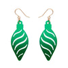 Long Bauble Drop Earrings - Green