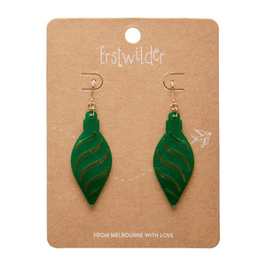 Long Bauble Drop Earrings - Green  -  Erstwilder Essentials  -  Quirky Resin and Enamel Accessories