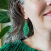 Long Bauble Drop Earrings - Green