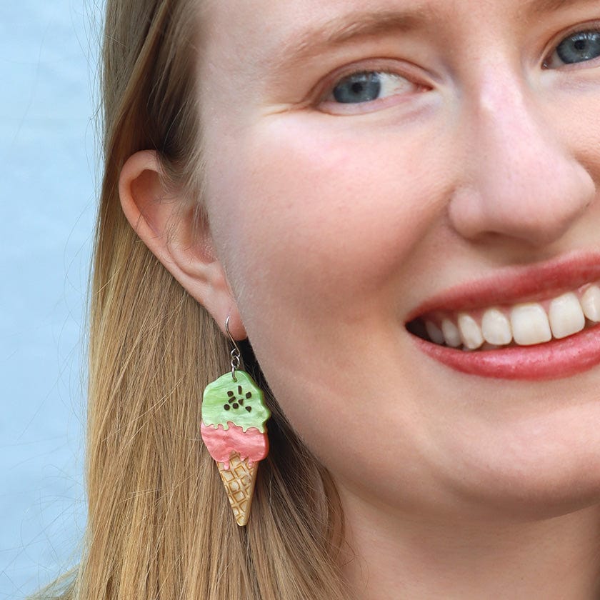 La Dolce Vita Gelato Drop Earrings  -  Erstwilder  -  Quirky Resin and Enamel Accessories