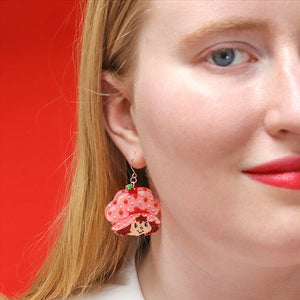 Big Adorable Strawberry Smile Drop Earrings  -  Erstwilder  -  Quirky Resin and Enamel Accessories