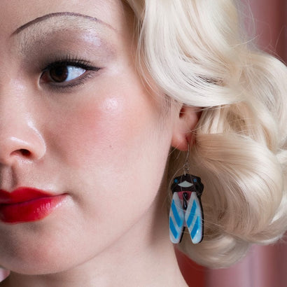 Deco Cicada Drop Earrings  -  Erstwilder  -  Quirky Resin and Enamel Accessories