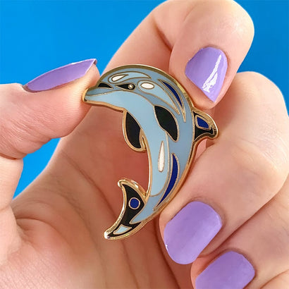 The Boastful Bottlenose Dolphin Enamel Pin  -  Erstwilder  -  Quirky Resin and Enamel Accessories