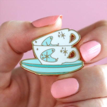 Tea and Sympathy Enamel Pin  -  Erstwilder  -  Quirky Resin and Enamel Accessories