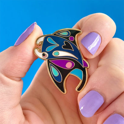 The Mercurial Manta Ray Enamel Pin  -  Erstwilder  -  Quirky Resin and Enamel Accessories