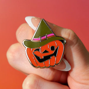 Witch O'Lantern Enamel Pin  -  Erstwilder  -  Quirky Resin and Enamel Accessories