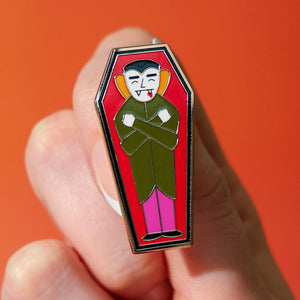 Cozy Coffin Enamel Pin  -  Erstwilder  -  Quirky Resin and Enamel Accessories
