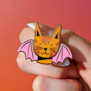 Winged Kitty Enamel Pin  -  Erstwilder  -  Quirky Resin and Enamel Accessories