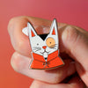 Fangtastic Kitty Enamel Pin  -  Erstwilder  -  Quirky Resin and Enamel Accessories