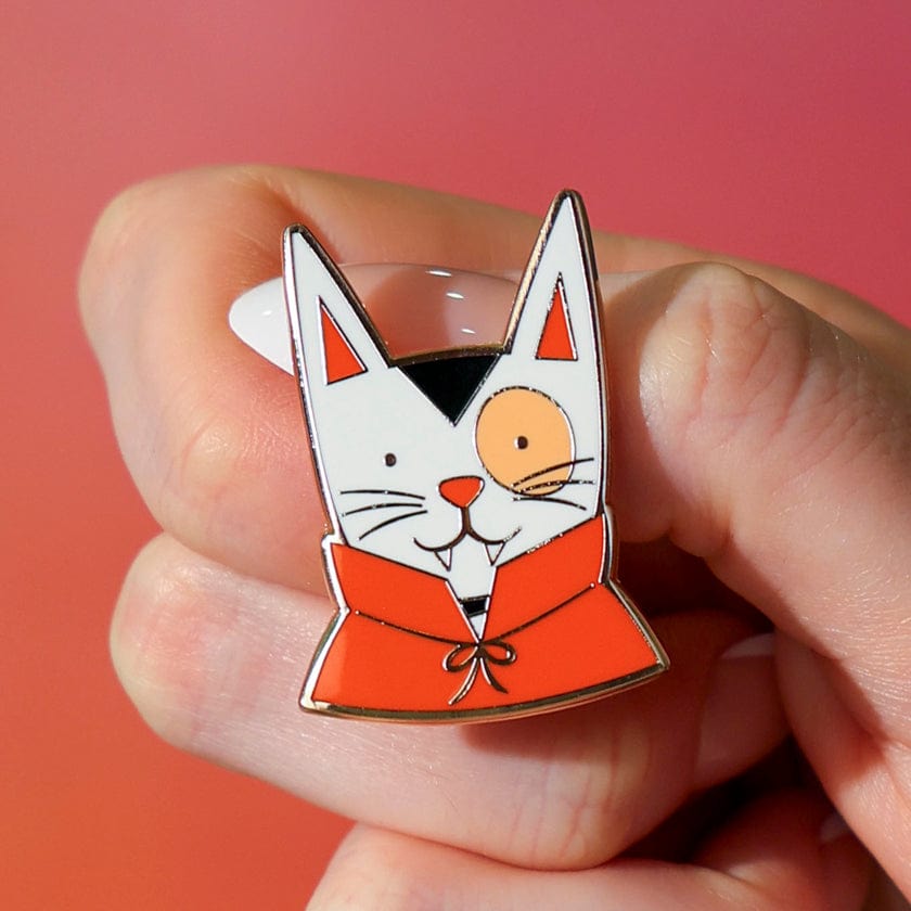 Fangtastic Kitty Enamel Pin  -  Erstwilder  -  Quirky Resin and Enamel Accessories