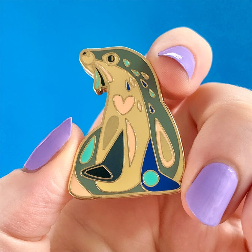 The Sage Sea Lion Enamel Pin  -  Erstwilder  -  Quirky Resin and Enamel Accessories