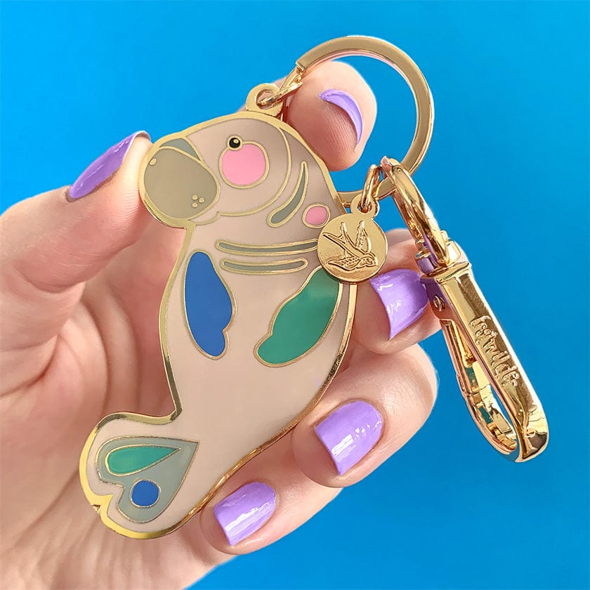 The Dutiful Dugong Enamel Key Ring  -  Erstwilder  -  Quirky Resin and Enamel Accessories