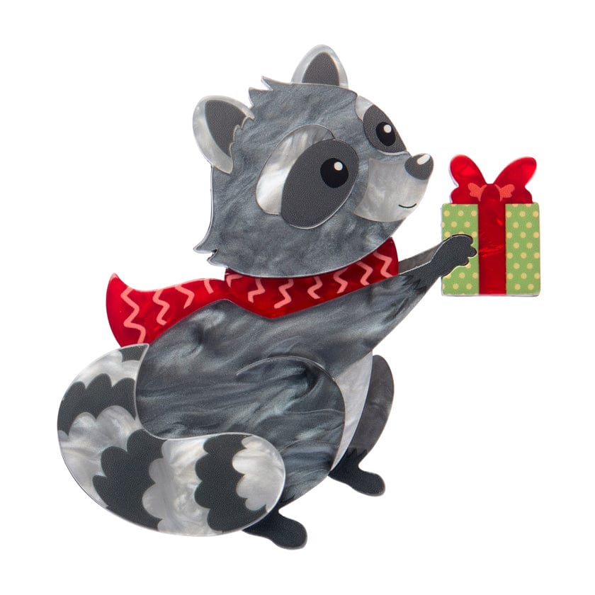 Rhi-Rhi the Raccoon Brooch  -  Erstwilder  -  Quirky Resin and Enamel Accessories