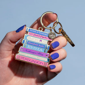 Jane Austen Book Club Enamel Keyring  -  Erstwilder  -  Quirky Resin and Enamel Accessories