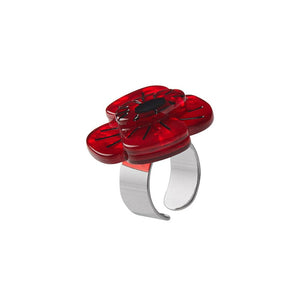 Remembrance Poppy Ring - Medium (IMPERFECT)  -  Erstwilder  -  Quirky Resin and Enamel Accessories