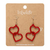 Heart Rings Drop Earrings – Red  -  Erstwilder Essentials  -  Quirky Resin and Enamel Accessories