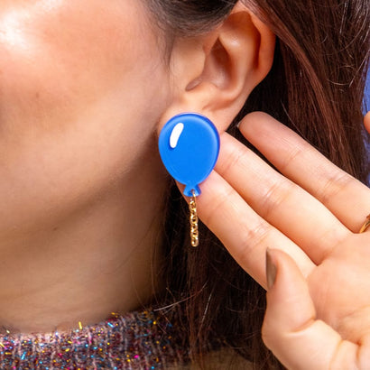 Balloons Drop Earrings – Blue  -  Erstwilder Essentials  -  Quirky Resin and Enamel Accessories