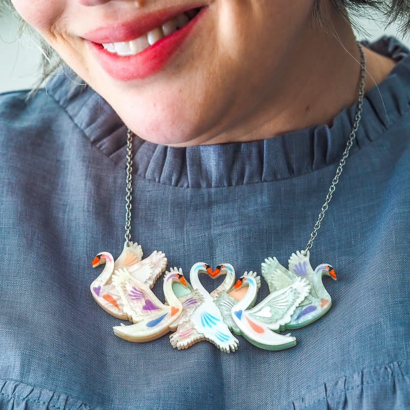 Silent Sister Necklace  -  Erstwilder  -  Quirky Resin and Enamel Accessories