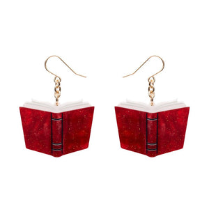 Story Book Drop Earrings - Red  -  Erstwilder Essentials  -  Quirky Resin and Enamel Accessories