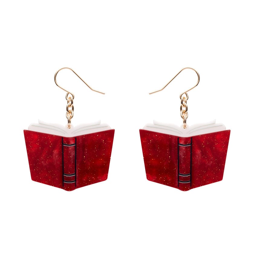 Story Book Drop Earrings - Red  -  Erstwilder Essentials  -  Quirky Resin and Enamel Accessories