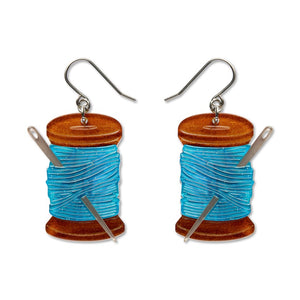 Thread the Needle Drop Earrings  -  Erstwilder  -  Quirky Resin and Enamel Accessories