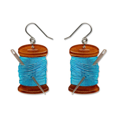 Thread the Needle Drop Earrings  -  Erstwilder  -  Quirky Resin and Enamel Accessories