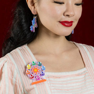 A Wheely Good View Brooch  -  Erstwilder  -  Quirky Resin and Enamel Accessories