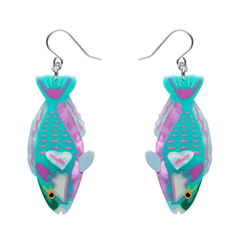 Bleeker's Parrotfish Drop Earrings  -  Erstwilder  -  Quirky Resin and Enamel Accessories