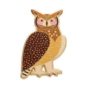 The Grand Great Horned Owl Enamel Pin  -  Erstwilder  -  Quirky Resin and Enamel Accessories