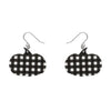 Pumpkin Gingham Drop Earrings - Black  -  Erstwilder Essentials  -  Quirky Resin and Enamel Accessories