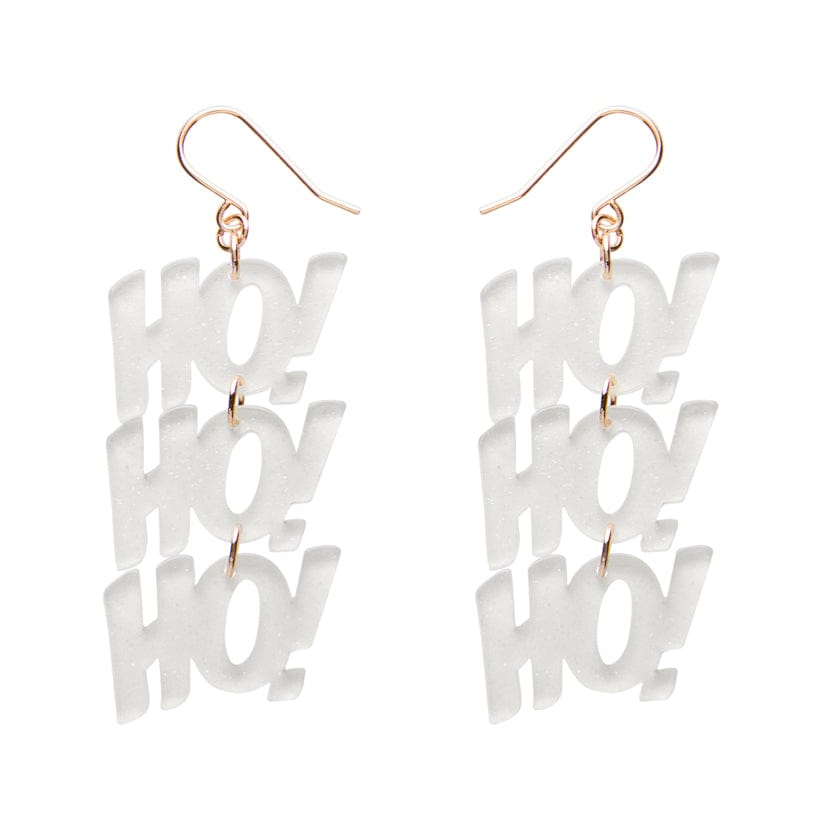Ho, Ho, Ho Drop Earrings - White  -  Erstwilder Essentials  -  Quirky Resin and Enamel Accessories