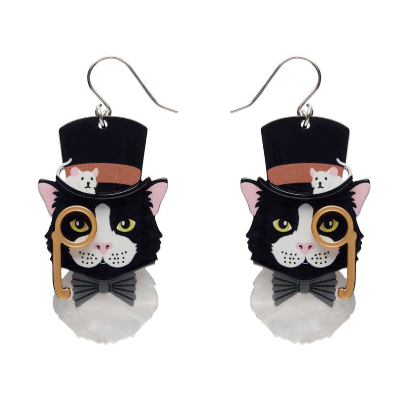 The Posh Pussycat Drop Earrings  -  Erstwilder  -  Quirky Resin and Enamel Accessories